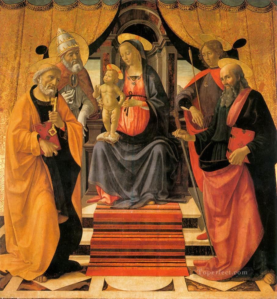 Madonna And Child Enthroned With Saints Renaissance Florence Domenico Ghirlandaio Oil Paintings